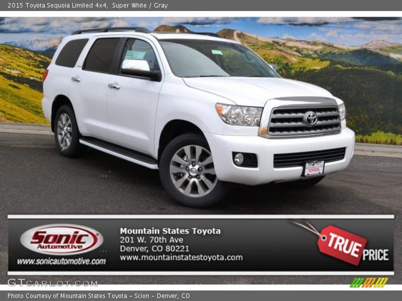 Super White / Gray 2015 Toyota Sequoia Limited 4x4