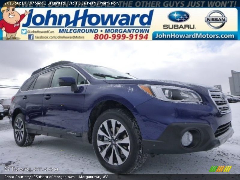 Lapis Blue Pearl / Warm Ivory 2015 Subaru Outback 2.5i Limited