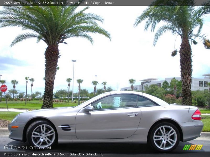 Pewter Metallic / Cognac Brown 2007 Mercedes-Benz SL 550 Roadster
