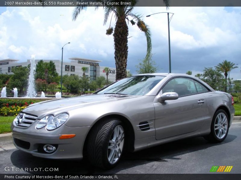 Pewter Metallic / Cognac Brown 2007 Mercedes-Benz SL 550 Roadster