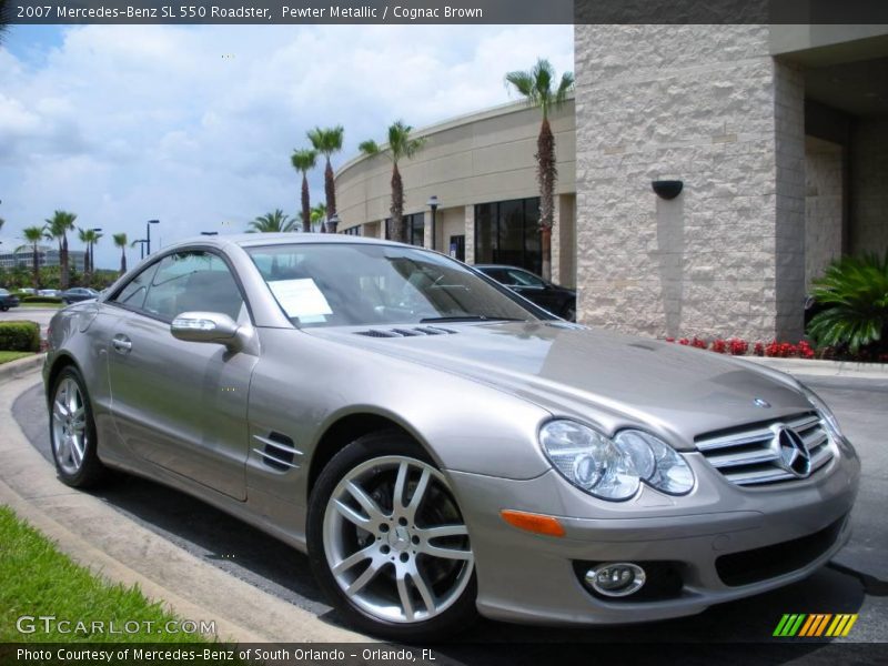 Pewter Metallic / Cognac Brown 2007 Mercedes-Benz SL 550 Roadster