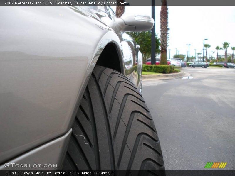 Pewter Metallic / Cognac Brown 2007 Mercedes-Benz SL 550 Roadster