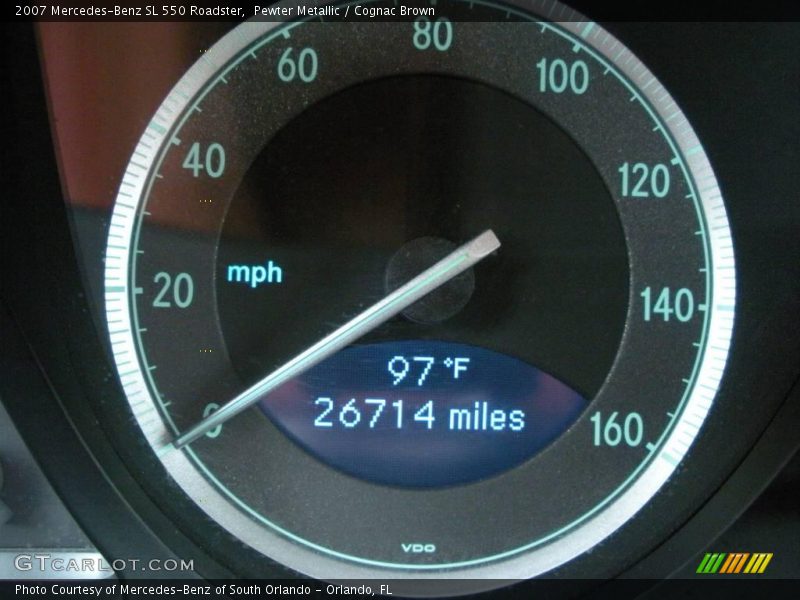 Pewter Metallic / Cognac Brown 2007 Mercedes-Benz SL 550 Roadster
