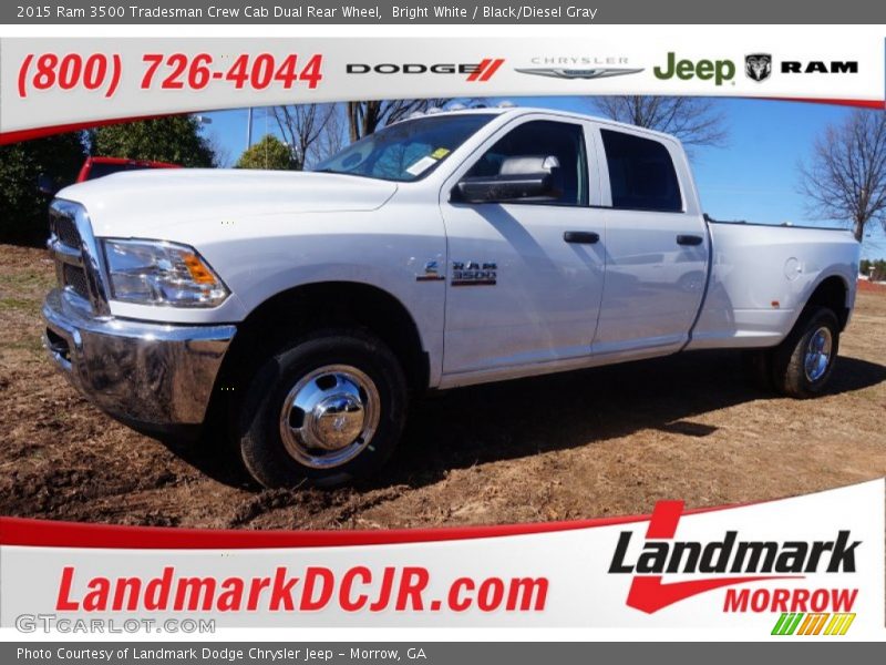 Bright White / Black/Diesel Gray 2015 Ram 3500 Tradesman Crew Cab Dual Rear Wheel