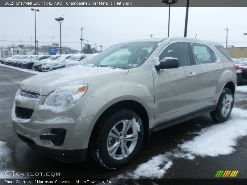 Champagne Silver Metallic / Jet Black 2015 Chevrolet Equinox LS AWD
