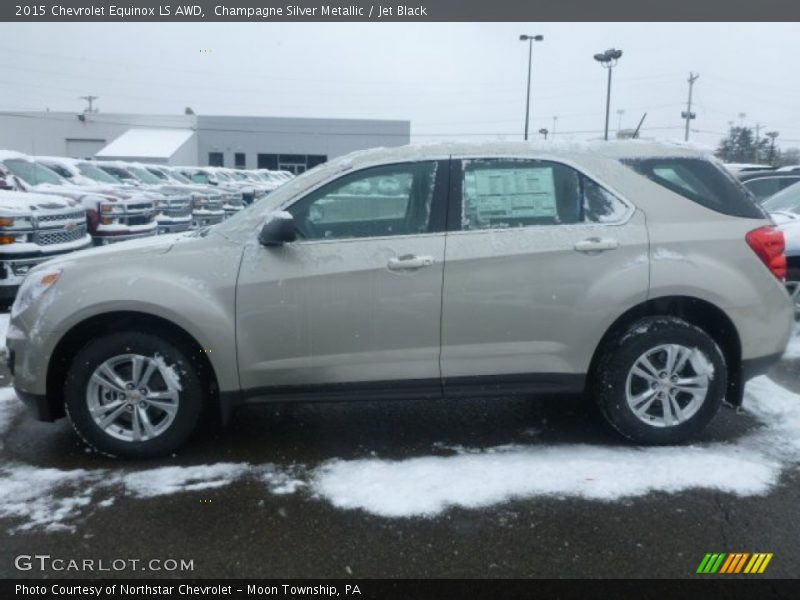 Champagne Silver Metallic / Jet Black 2015 Chevrolet Equinox LS AWD