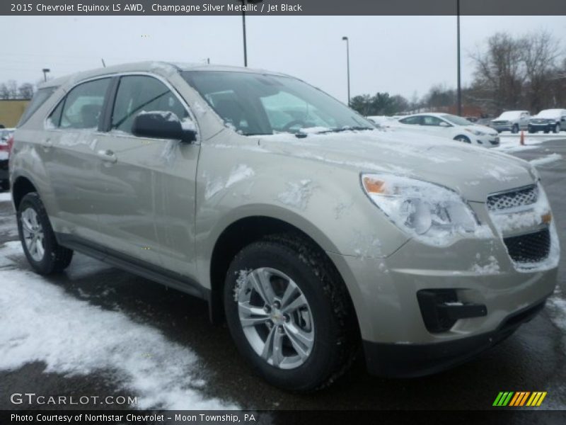 Champagne Silver Metallic / Jet Black 2015 Chevrolet Equinox LS AWD