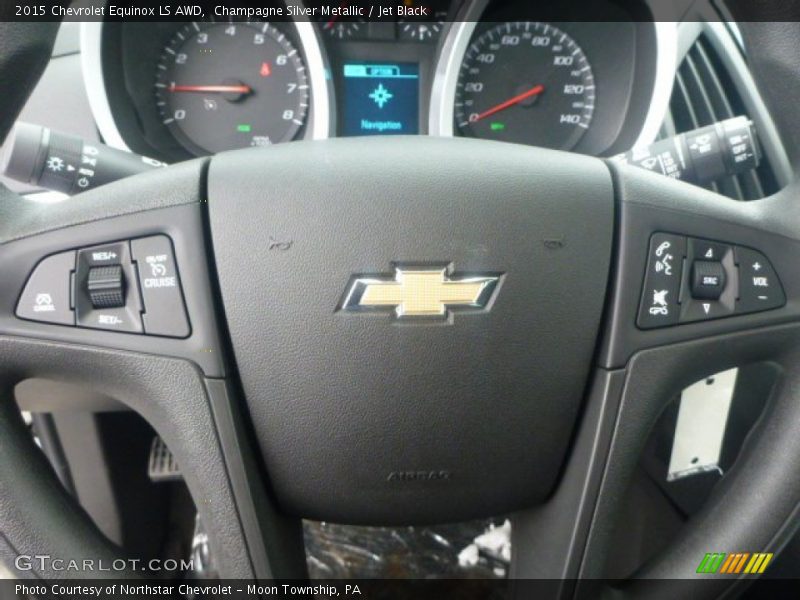 Champagne Silver Metallic / Jet Black 2015 Chevrolet Equinox LS AWD