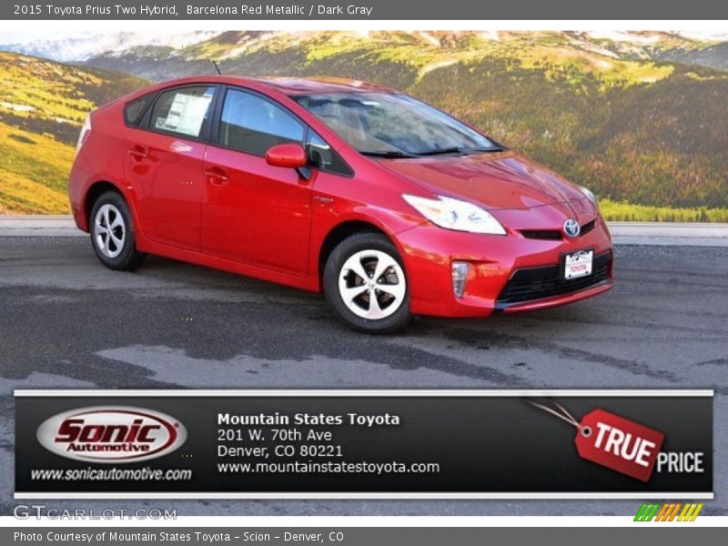 Barcelona Red Metallic / Dark Gray 2015 Toyota Prius Two Hybrid