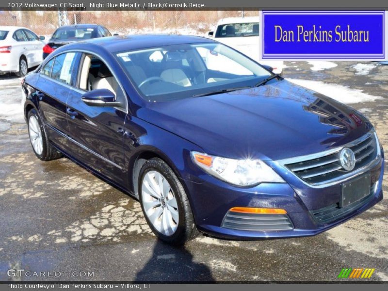 Night Blue Metallic / Black/Cornsilk Beige 2012 Volkswagen CC Sport