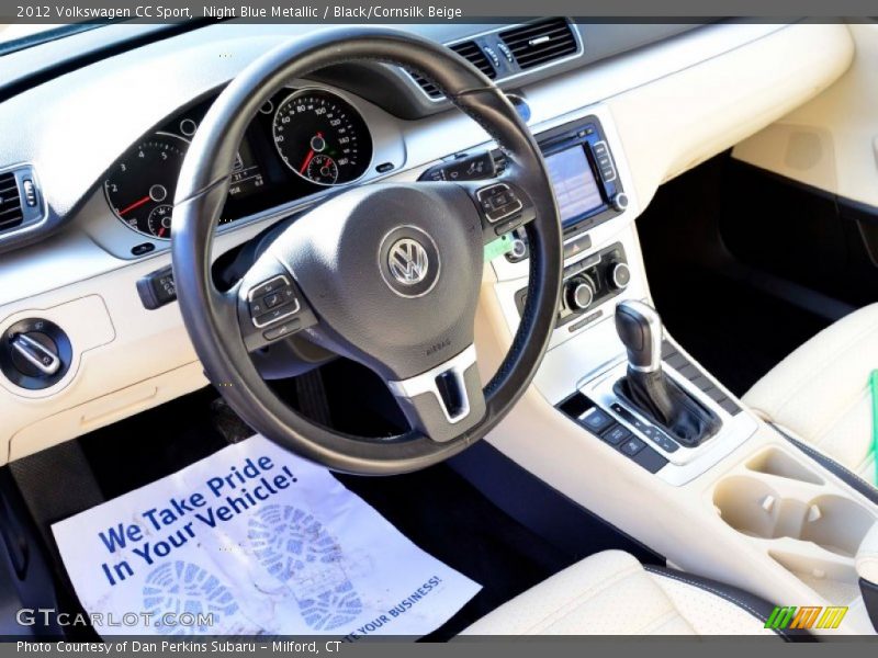 Night Blue Metallic / Black/Cornsilk Beige 2012 Volkswagen CC Sport