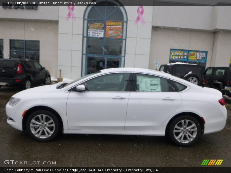 Bright White / Black/Linen 2015 Chrysler 200 Limited
