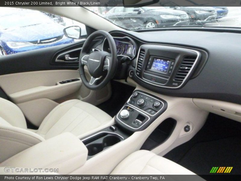 Bright White / Black/Linen 2015 Chrysler 200 Limited
