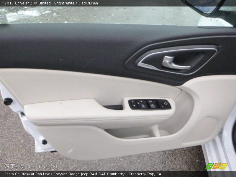 Bright White / Black/Linen 2015 Chrysler 200 Limited
