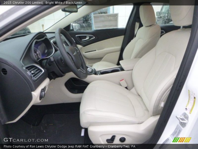 Bright White / Black/Linen 2015 Chrysler 200 Limited