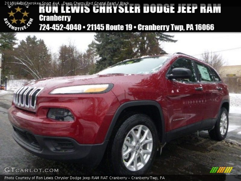 Deep Cherry Red Crystal Pearl / Black 2015 Jeep Cherokee Sport 4x4