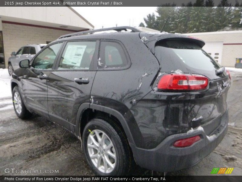 Brilliant Black Crystal Pearl / Black 2015 Jeep Cherokee Sport 4x4