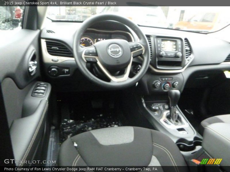 Brilliant Black Crystal Pearl / Black 2015 Jeep Cherokee Sport 4x4