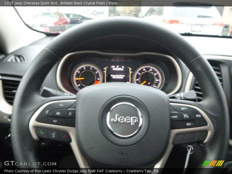 Brilliant Black Crystal Pearl / Black 2015 Jeep Cherokee Sport 4x4