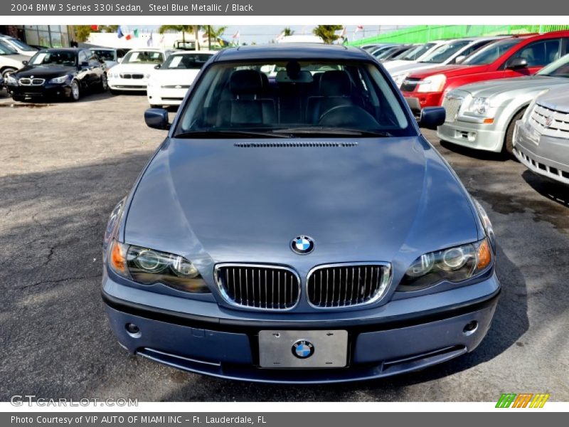 Steel Blue Metallic / Black 2004 BMW 3 Series 330i Sedan