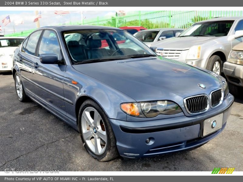 Steel Blue Metallic / Black 2004 BMW 3 Series 330i Sedan