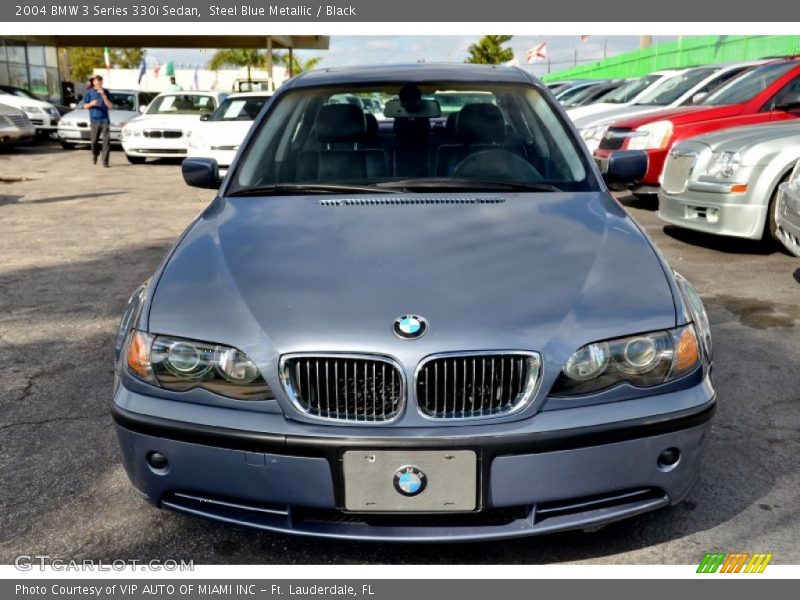 Steel Blue Metallic / Black 2004 BMW 3 Series 330i Sedan