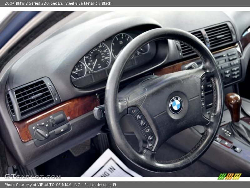 Steel Blue Metallic / Black 2004 BMW 3 Series 330i Sedan