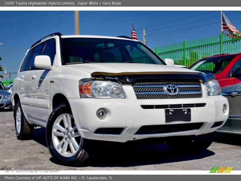 Super White / Ivory Beige 2006 Toyota Highlander Hybrid Limited