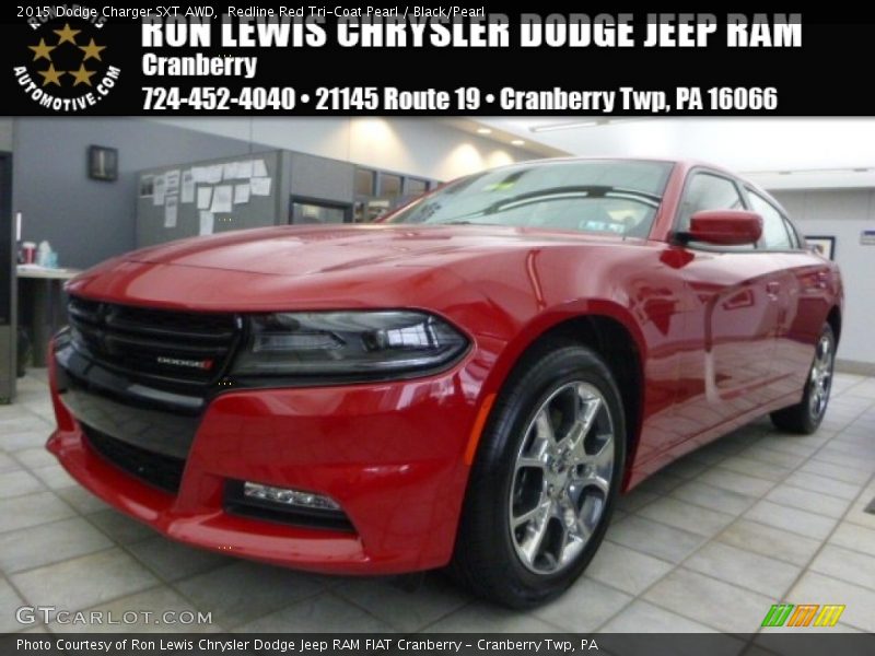 Redline Red Tri-Coat Pearl / Black/Pearl 2015 Dodge Charger SXT AWD