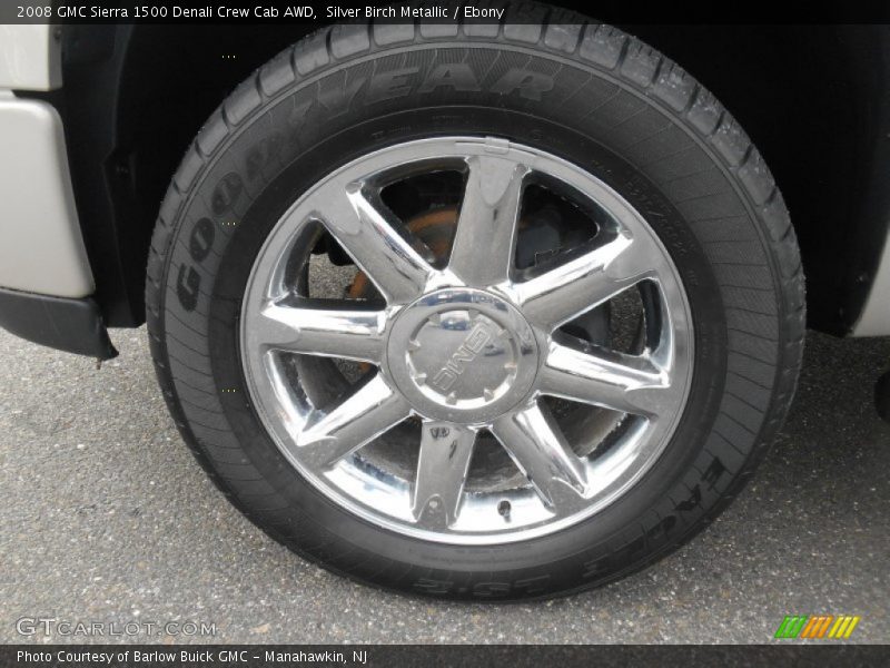 Silver Birch Metallic / Ebony 2008 GMC Sierra 1500 Denali Crew Cab AWD