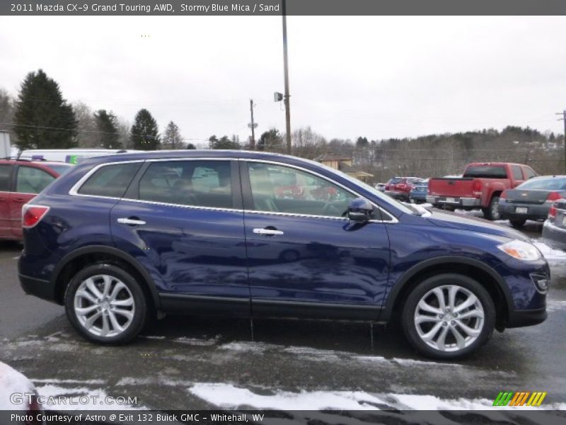 Stormy Blue Mica / Sand 2011 Mazda CX-9 Grand Touring AWD