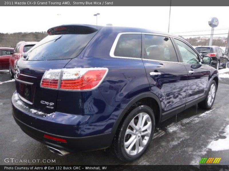 Stormy Blue Mica / Sand 2011 Mazda CX-9 Grand Touring AWD