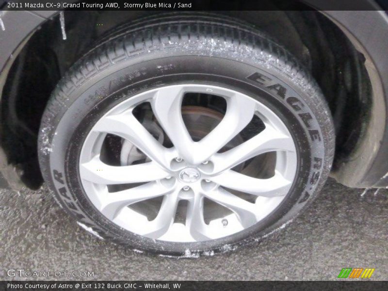 Stormy Blue Mica / Sand 2011 Mazda CX-9 Grand Touring AWD