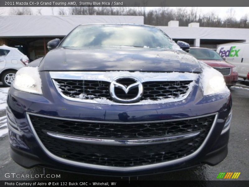 Stormy Blue Mica / Sand 2011 Mazda CX-9 Grand Touring AWD