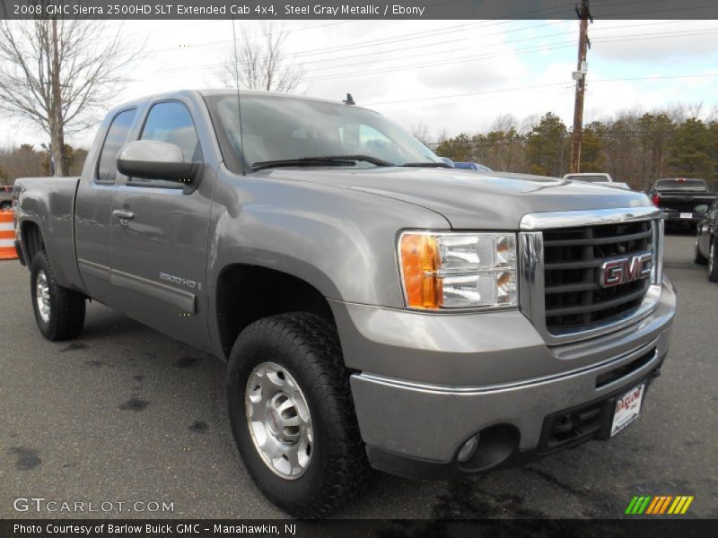 Steel Gray Metallic / Ebony 2008 GMC Sierra 2500HD SLT Extended Cab 4x4