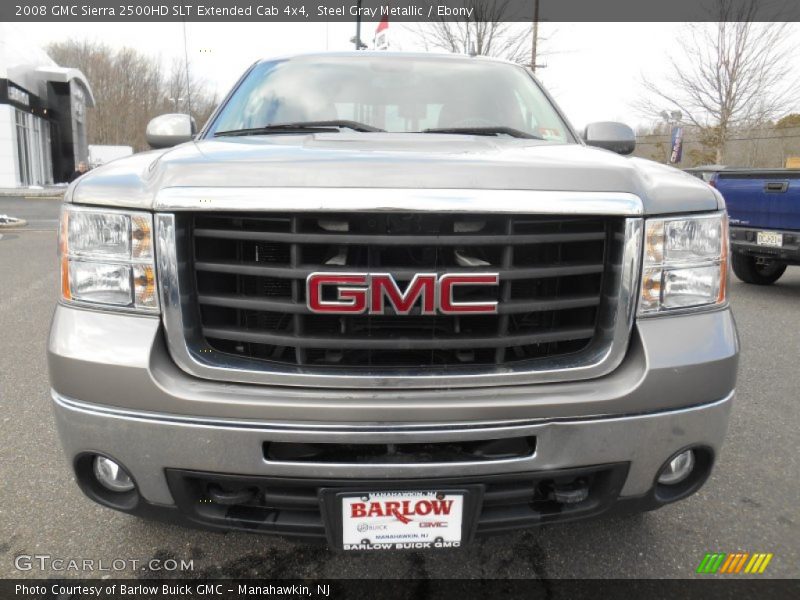 Steel Gray Metallic / Ebony 2008 GMC Sierra 2500HD SLT Extended Cab 4x4