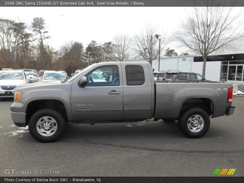 Steel Gray Metallic / Ebony 2008 GMC Sierra 2500HD SLT Extended Cab 4x4