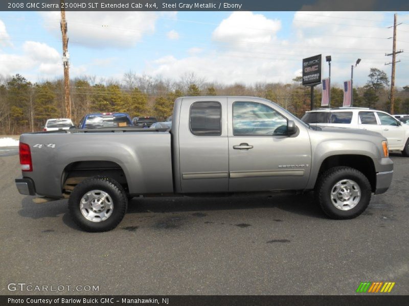 Steel Gray Metallic / Ebony 2008 GMC Sierra 2500HD SLT Extended Cab 4x4