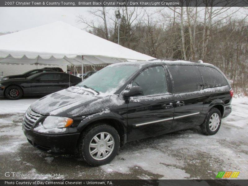 Brilliant Black Crystal Pearl / Dark Khaki/Light Graystone 2007 Chrysler Town & Country Touring