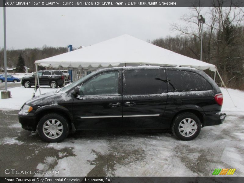 Brilliant Black Crystal Pearl / Dark Khaki/Light Graystone 2007 Chrysler Town & Country Touring