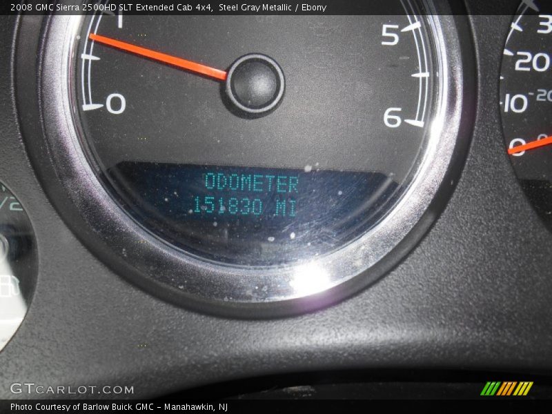 Steel Gray Metallic / Ebony 2008 GMC Sierra 2500HD SLT Extended Cab 4x4