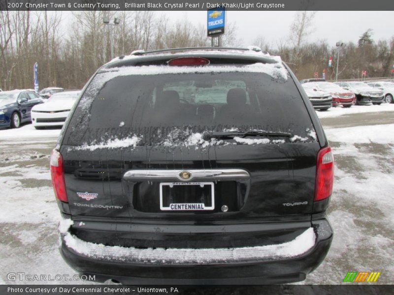 Brilliant Black Crystal Pearl / Dark Khaki/Light Graystone 2007 Chrysler Town & Country Touring