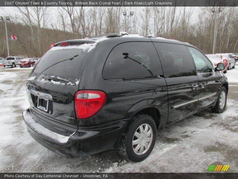 Brilliant Black Crystal Pearl / Dark Khaki/Light Graystone 2007 Chrysler Town & Country Touring