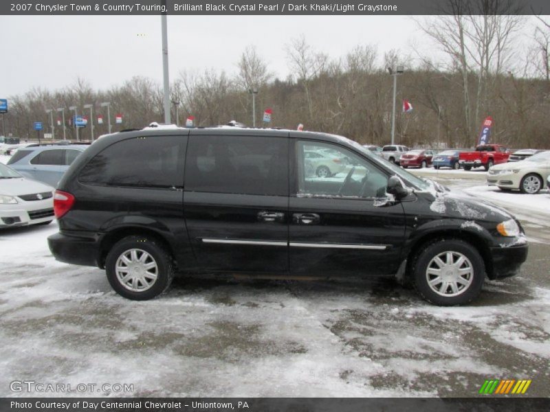 Brilliant Black Crystal Pearl / Dark Khaki/Light Graystone 2007 Chrysler Town & Country Touring