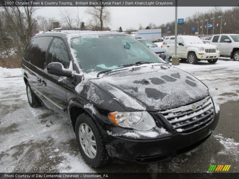 Brilliant Black Crystal Pearl / Dark Khaki/Light Graystone 2007 Chrysler Town & Country Touring