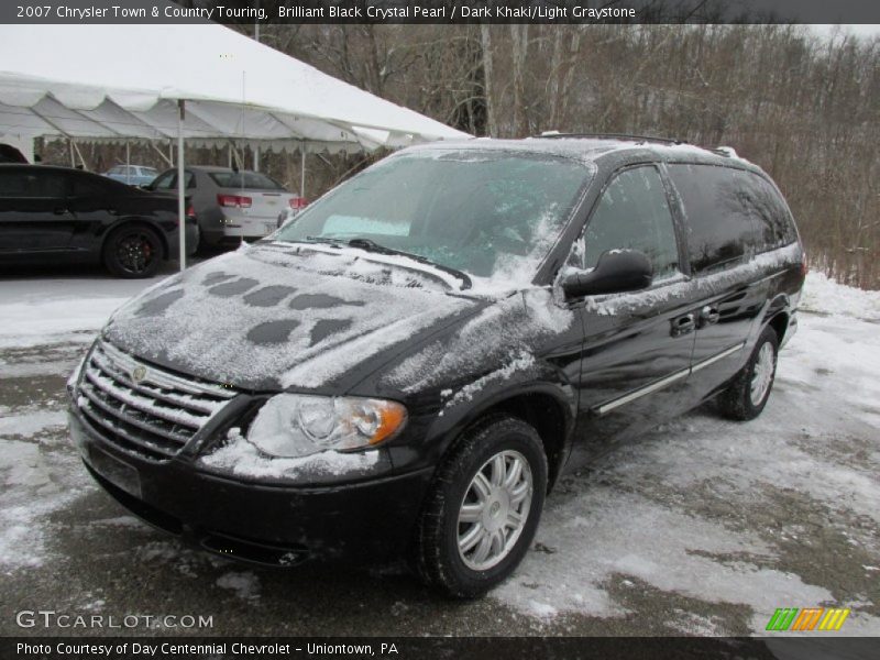 Brilliant Black Crystal Pearl / Dark Khaki/Light Graystone 2007 Chrysler Town & Country Touring