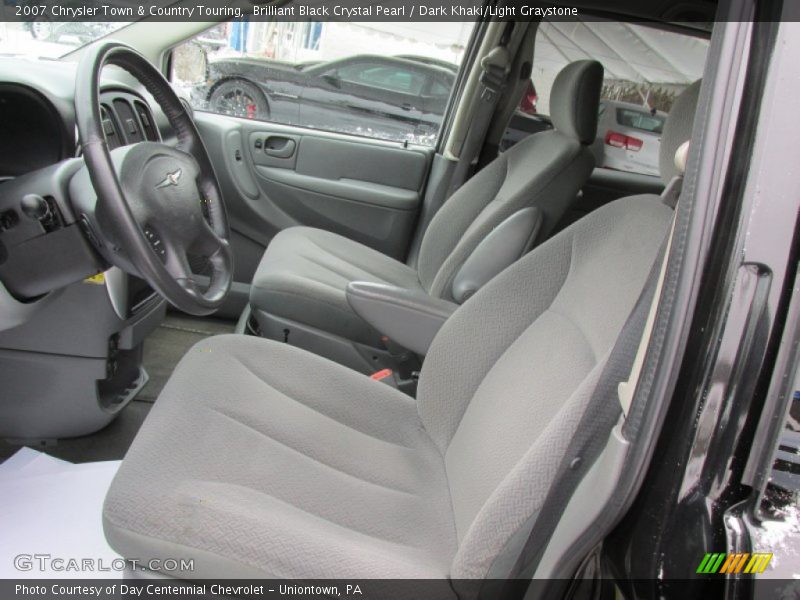 Brilliant Black Crystal Pearl / Dark Khaki/Light Graystone 2007 Chrysler Town & Country Touring