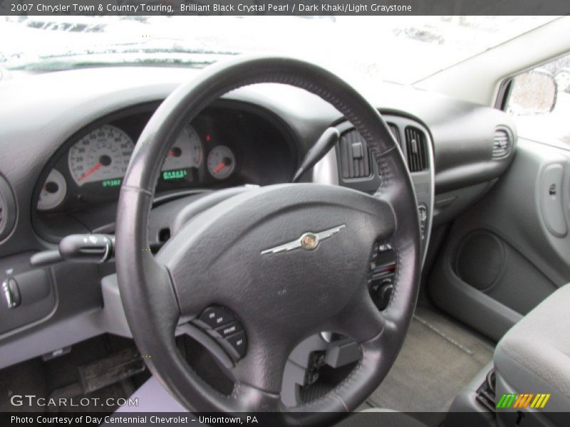 Brilliant Black Crystal Pearl / Dark Khaki/Light Graystone 2007 Chrysler Town & Country Touring