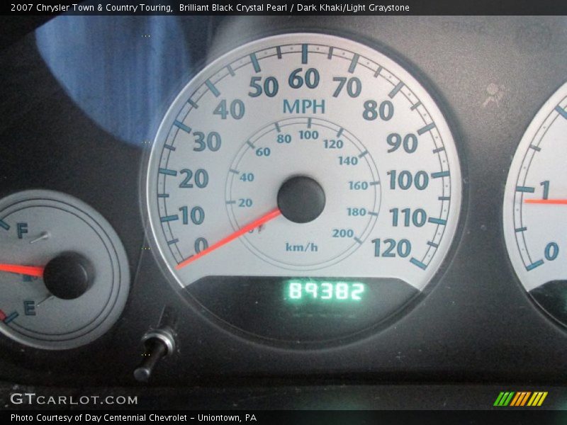 Brilliant Black Crystal Pearl / Dark Khaki/Light Graystone 2007 Chrysler Town & Country Touring