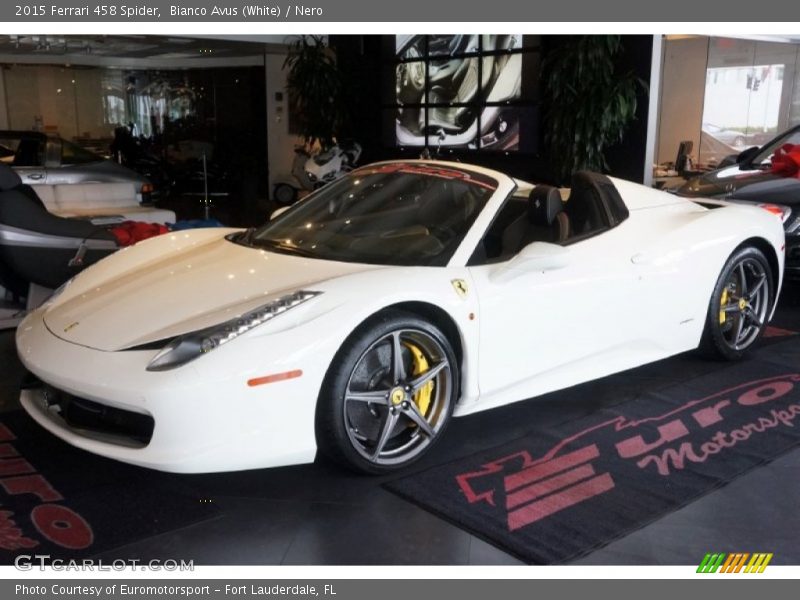 Bianco Avus (White) / Nero 2015 Ferrari 458 Spider